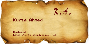 Kurta Ahmed névjegykártya